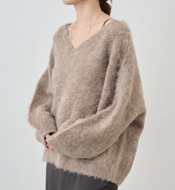  「【4色展開】【着映えニット】シャギーＶネックプルオーバー」|ニット・セーター|