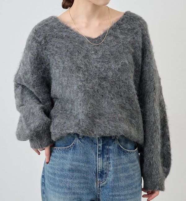  「【4色展開】【着映えニット】シャギーＶネックプルオーバー」|ニット・セーター|