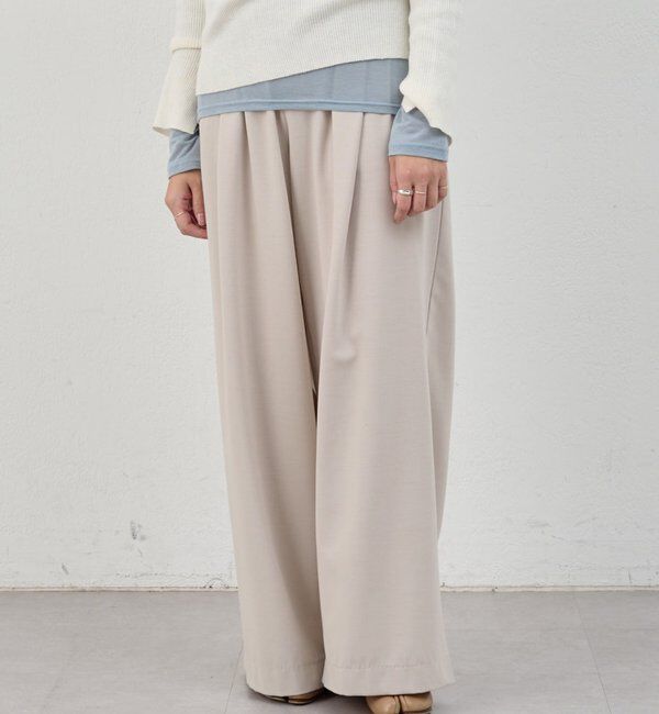  「【インフルエンサー＠tsuru00コラボ】3タックスラックスパンツ」|チノ|ライトベージュ