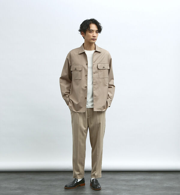 ABAHOUSE「【インバーテッドプリーツ】ワーク シャツブルゾン / オーバーシャツ」|シャツ・ブラウス|