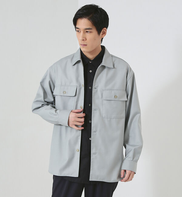 ABAHOUSE「【インバーテッドプリーツ】ワーク シャツブルゾン / オーバーシャツ」|シャツ・ブラウス|