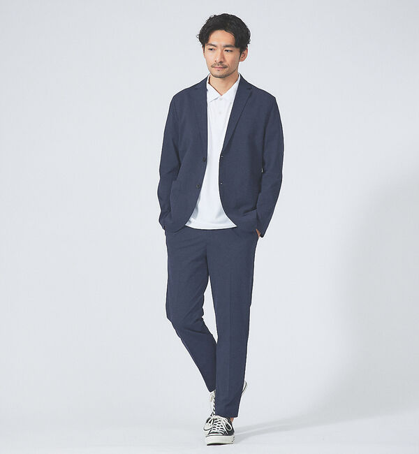 ABAHOUSE「【上下2点セット/セットアップ対応】接触冷感 セットアップ/スーツ / ジャケッ」|スーツ|ネイビー