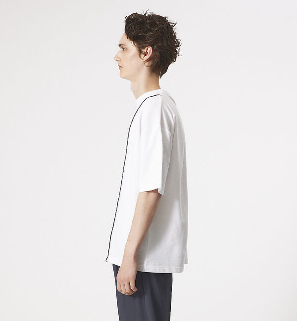 ABAHOUSE「【AH ABAHOUSE】ステッチワーク切替 ミニ裏毛 半袖 Tシャツ」|Tシャツ・カットソー|