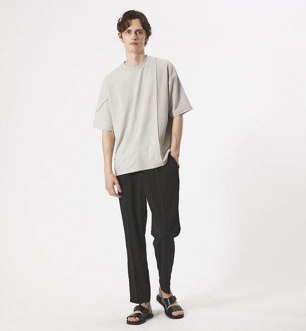 ABAHOUSE「【AH ABAHOUSE】ステッチワーク切替 ミニ裏毛 半袖 Tシャツ」|Tシャツ・カットソー|