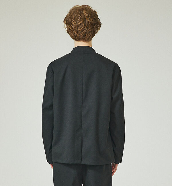 ABAHOUSE「【セットアップ対応】ウーリーカルゼ ノーカラージャケット」|ノーカラージャケット|