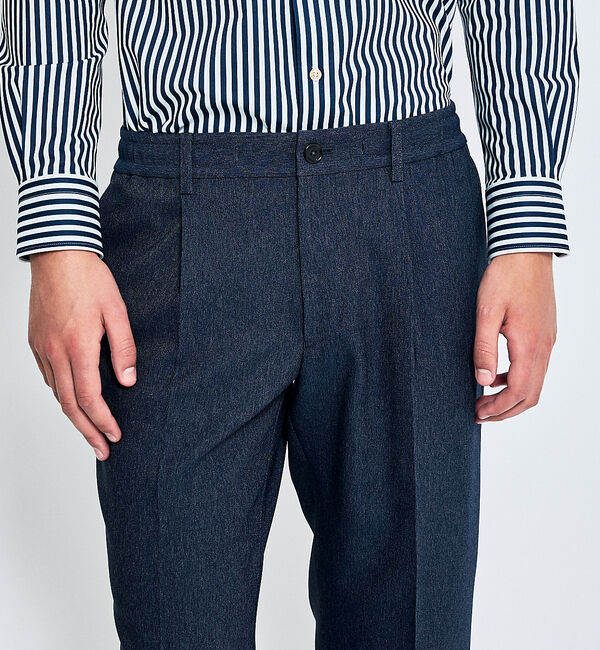 ABAHOUSE「【セットアップ対応】デニムライク ワンタック イージースラックス / 2WAYス」|スラックス|