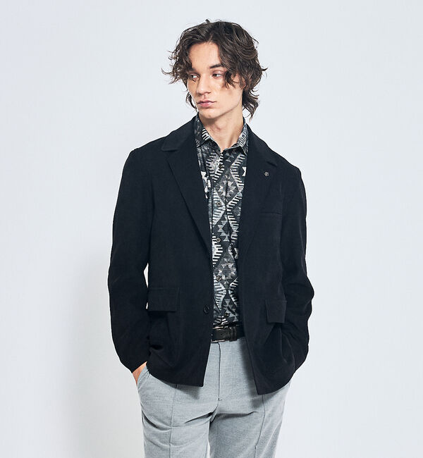 ABAHOUSE「360&deg;ストレッチ ゴブラン柄 ジャージーシャツ / 総柄シャツ」|シャツ・ブラウス|