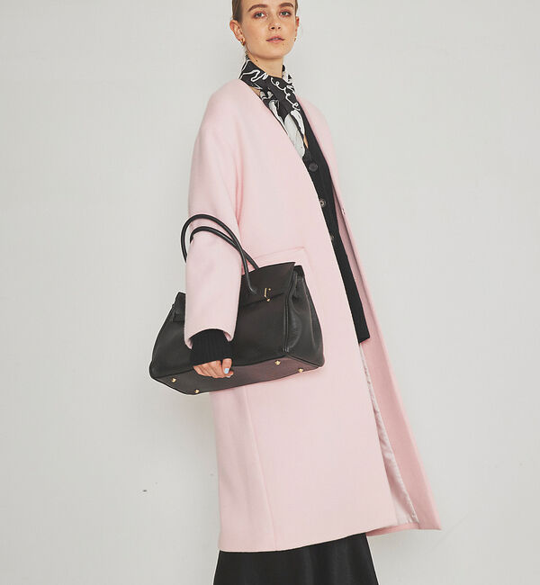 Rouge vif「ノーカラー ロングコート」|ノーカラーコート|