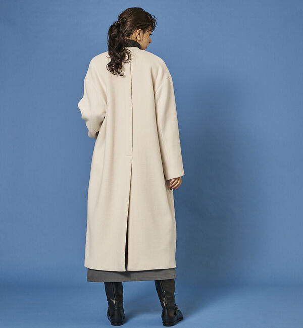 Rouge vif「ノーカラー ロングコート」|ノーカラーコート|
