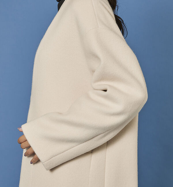 Rouge vif「ノーカラー ロングコート」|ノーカラーコート|