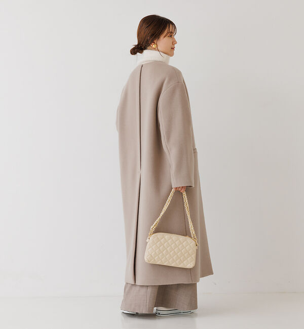 Rouge vif「ノーカラー ロングコート」|ノーカラーコート|