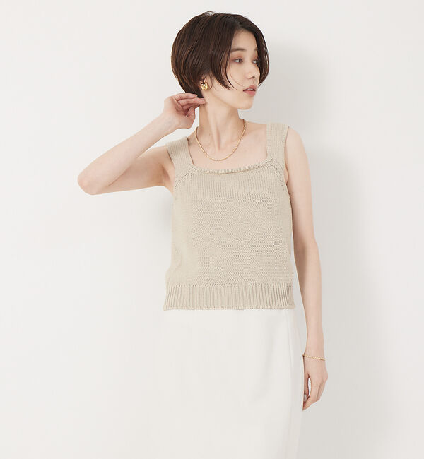 Rouge vif「ストレッチリリヤーンニットキャミ」|キャミソール|