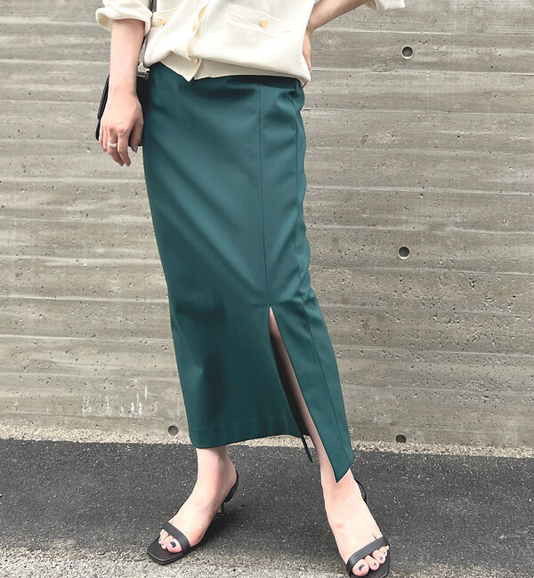 Rouge vif「ストレッチ タイトスリットスカート」|スカート|グリーン