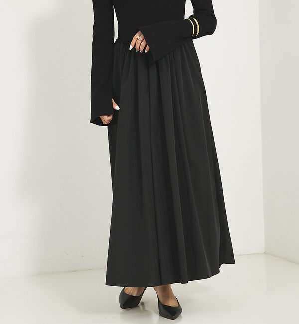 Rouge vif「スリーブフレアニット&times;布帛コンビワンピース」|ワンピース|