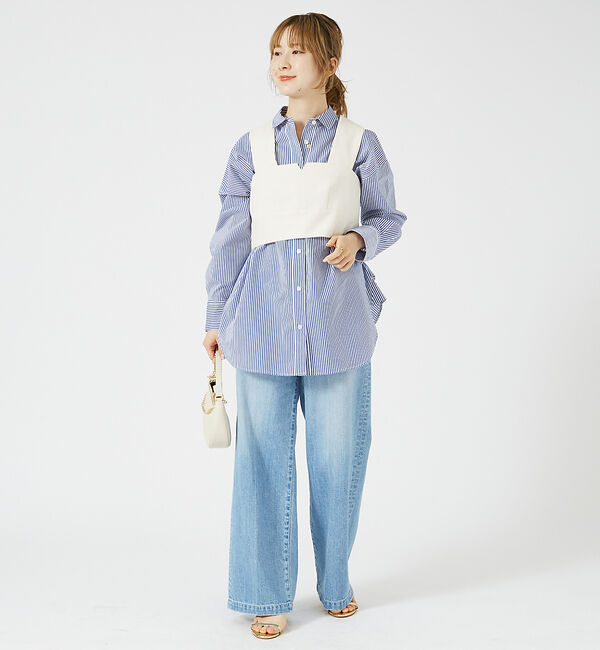 Rouge vif「【RED CARD/レッドカード】Slogan ルーズストレートデニム」|デニム|