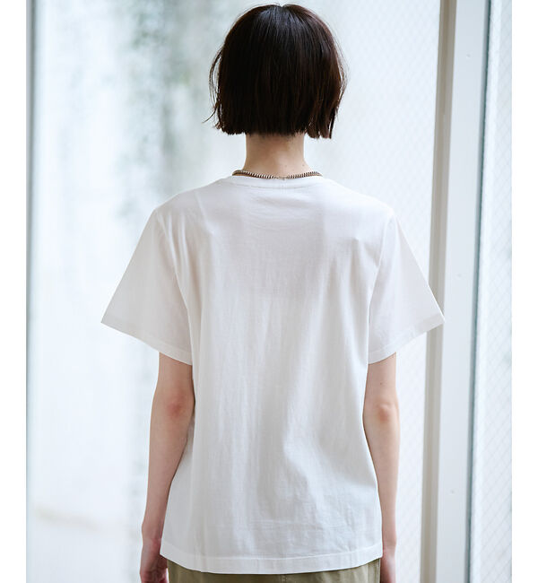 Rouge vif「別注【La Hutte / ラ ユット】フロッキー &times; 刺繍 ロゴTシャツ /」|Tシャツ・カットソー|