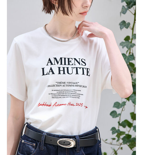 Rouge vif「別注【La Hutte / ラ ユット】フロッキー &times; 刺繍 ロゴTシャツ /」|Tシャツ・カットソー|ホワイト系その他2