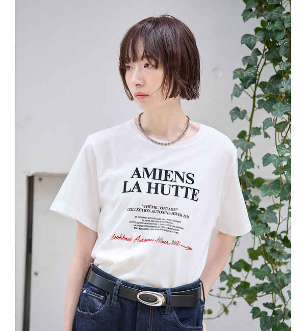 Rouge vif「別注【La Hutte / ラ ユット】フロッキー &times; 刺繍 ロゴTシャツ /」|Tシャツ・カットソー|