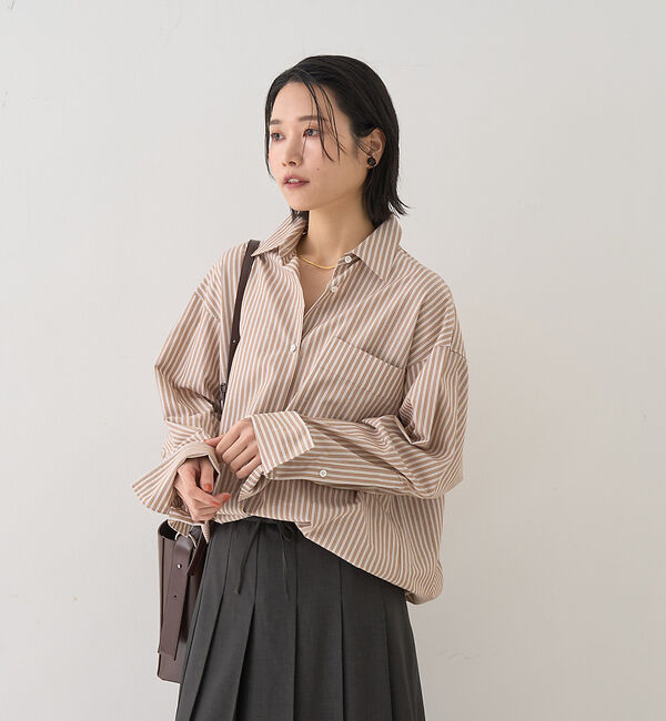 Rouge vif「ストライプメンズライクシャツ」|シャツ・ブラウス|