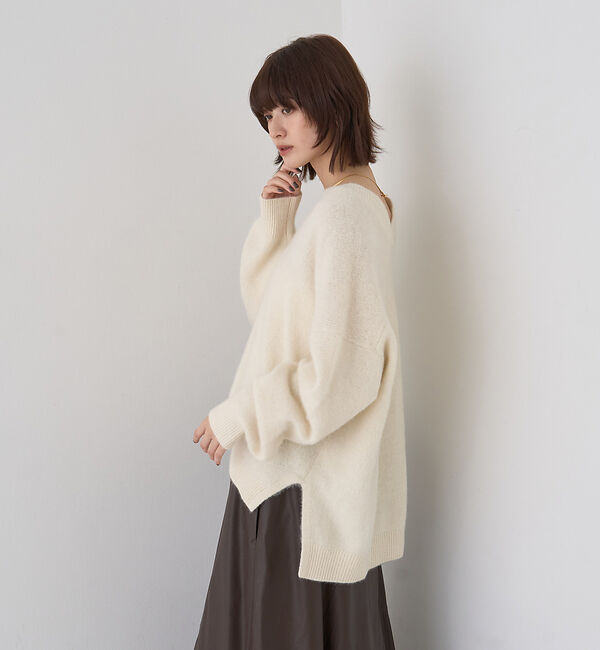 Rouge vif「フォックスウールVネックスリットニットプルオーバー」|ニット・セーター|