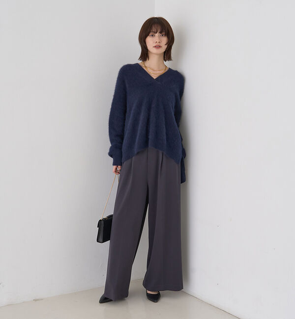 Rouge vif「フォックスウールVネックスリットニットプルオーバー」|ニット・セーター|