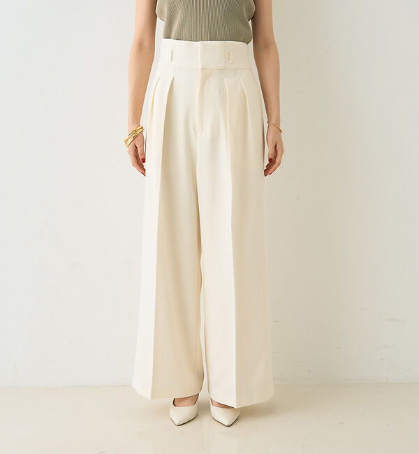 Rouge vif「【一部店舗限定】【3サイズ展開】ベルト付きハイウエストタックパンツ」|その他|