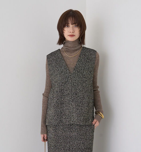 Rouge vif「【セットアップ対応】ポリウーリングカルゼVネックベスト」|ベスト・ジレ|