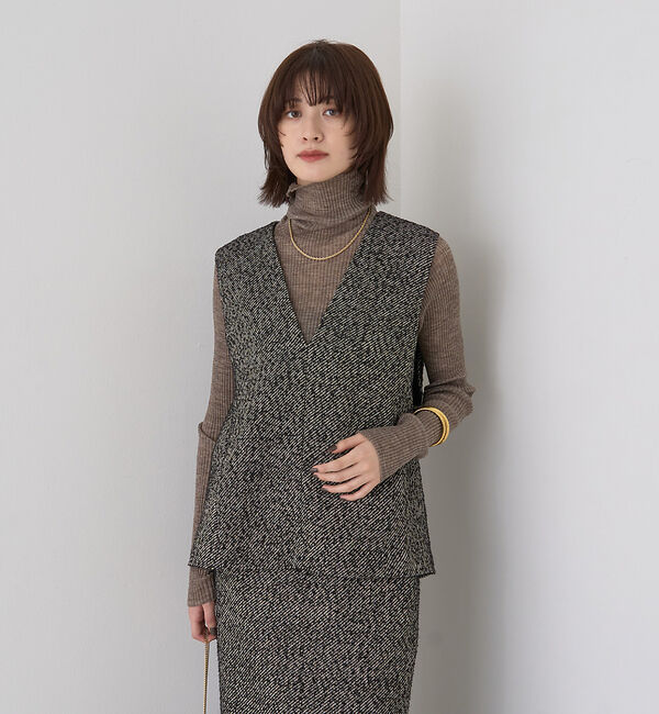 Rouge vif「【セットアップ対応】ポリウーリングカルゼVネックベスト」|ベスト・ジレ|