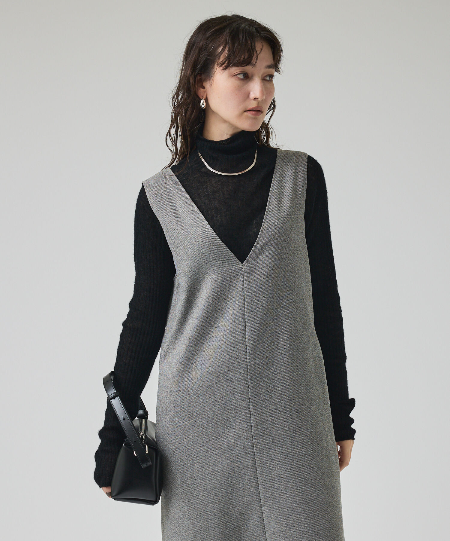 qualite「ツイーディジャンパーワンピース」|ワンピース|