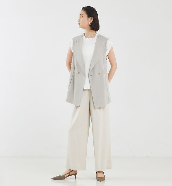 qualite「【セットアップ対応】リネンライクワイドパンツ」|その他|