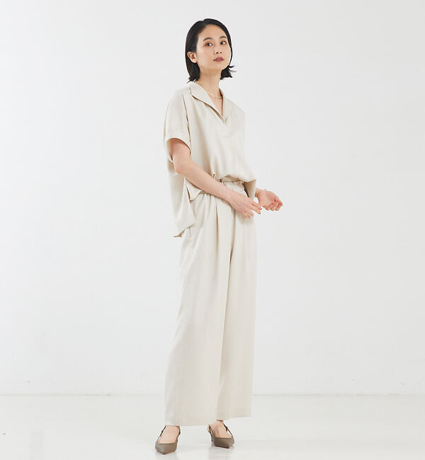 qualite「【セットアップ対応】リネンライクワイドパンツ」|その他|