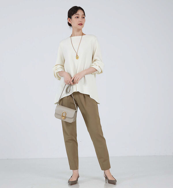 qualite「【ベストセラー】2WAYバックピーチタックパンツ」|スラックス|