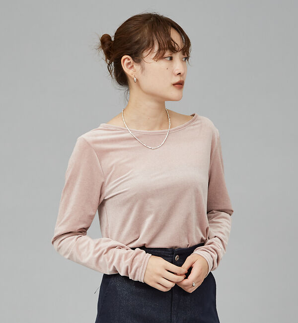 qualite「サイドシャーリングベロアロンT」|Tシャツ・カットソー|