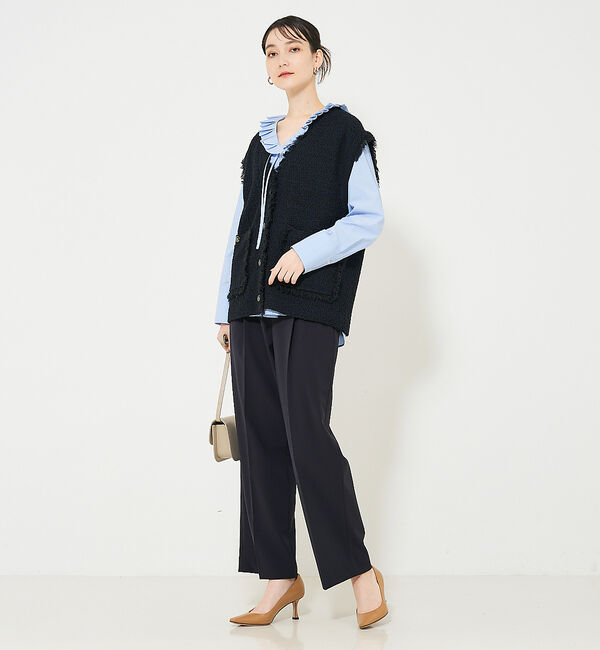 qualite「ツィードニットジレ」|ダウンベスト・ベスト|