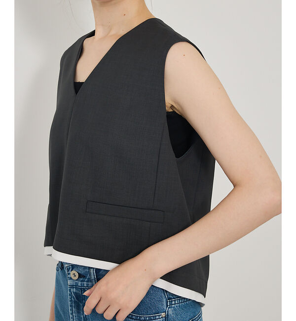 qualite「【接触冷感＆防シワ】ウールライクジレ/セットアップ対応」|ベスト・ジレ|