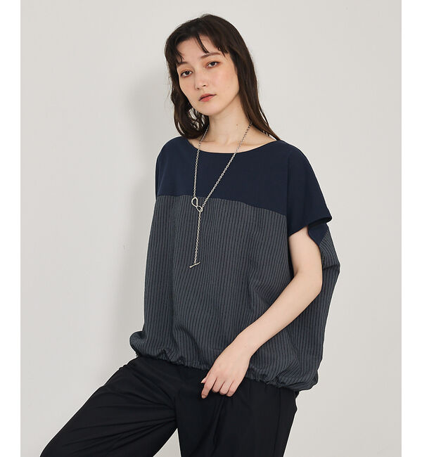 qualite「コンビドロストプルオーバー」|Tシャツ・カットソー|ネイビー