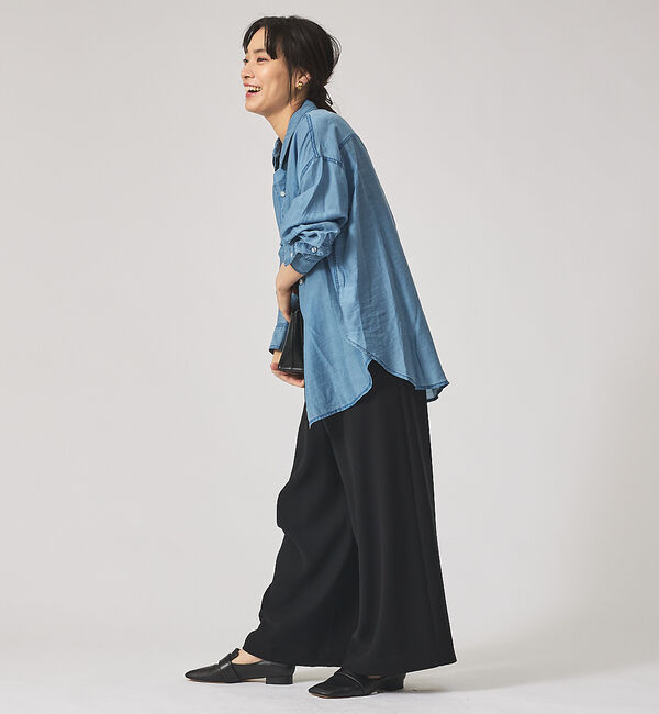 qualite「シアーデニムライクシャツ」|シャツ・ブラウス|