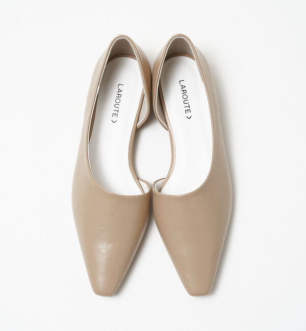 AU BANNISTER「【LAROUTE】サイドオープン フラットパンプス」|パンプス|