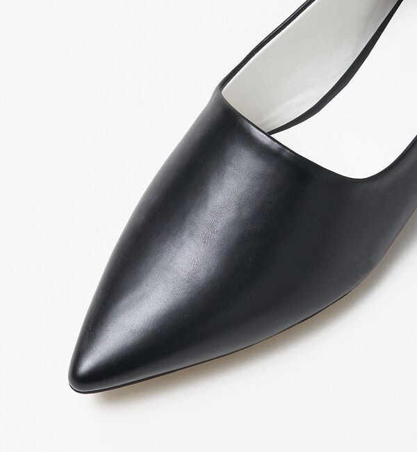 AU BANNISTER「【LAROUTE】ポインテッドトゥ 甲深フラットパンプス」|パンプス|