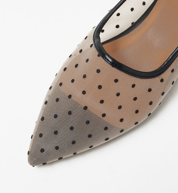 AU BANNISTER「【LAROUTE】ポインテッドトゥ 甲深フラットパンプス」|パンプス|