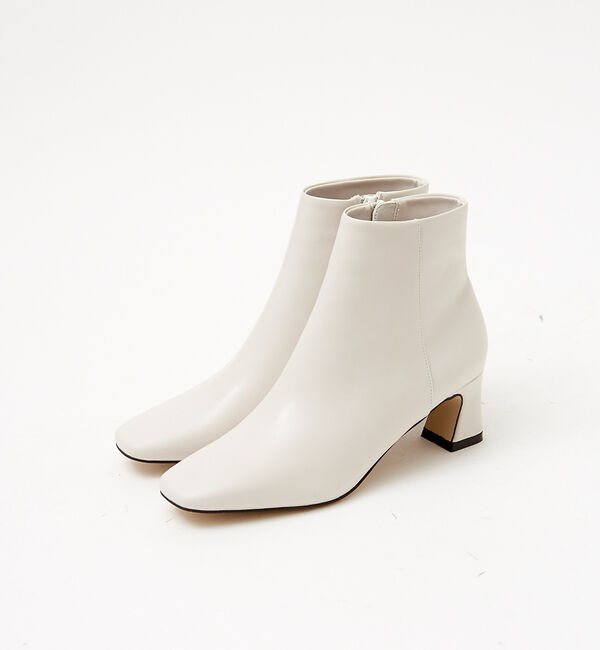 AU BANNISTER「【LAROUTE】スクエアトゥブーツ」|ショートブーツ|オフホワイト