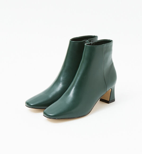 AU BANNISTER「【LAROUTE】スクエアトゥブーツ」|ショートブーツ|ダークグリーン