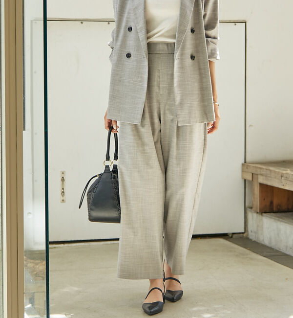 abahouse mavie「【LEE掲載・セットアップ対応】メランジ調ストレートパンツ/リネンライクタックス」|その他|