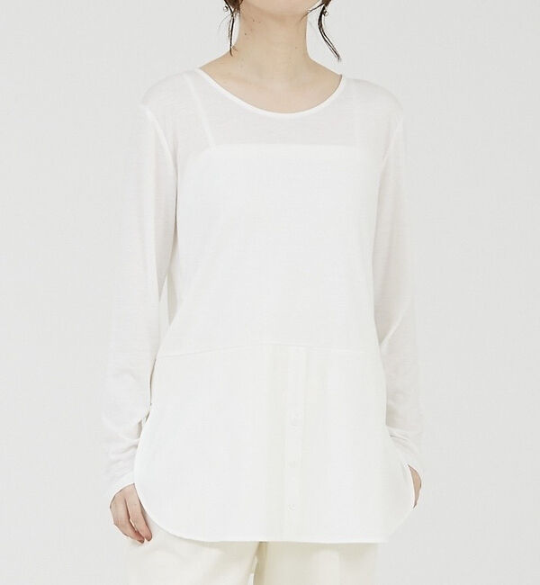 abahouse mavie「裾切替えレイヤードインナー」|Tシャツ・カットソー|ホワイト系その他2