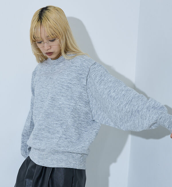 NOMINE「【セットアップ/ユニセックス】スウェットライク ニット プルオーバー」|ニット・セーター|