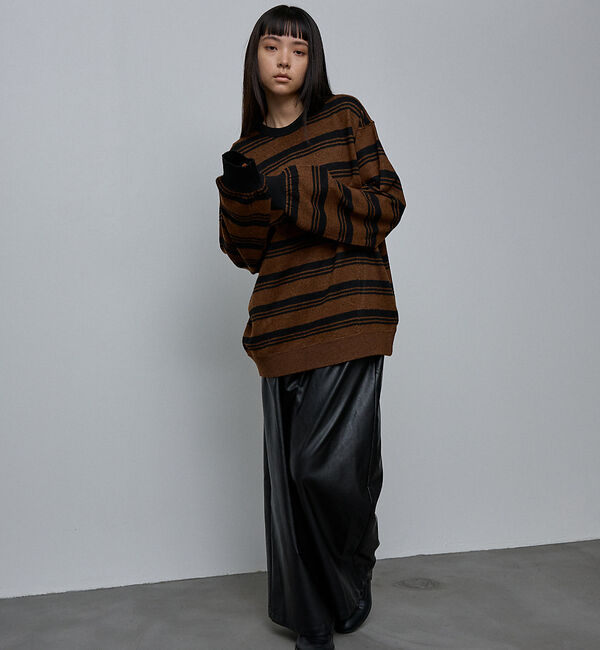 NOMINE「【セットアップ/ユニセックス】スウェットライク ニット プルオーバー」|ニット・セーター|