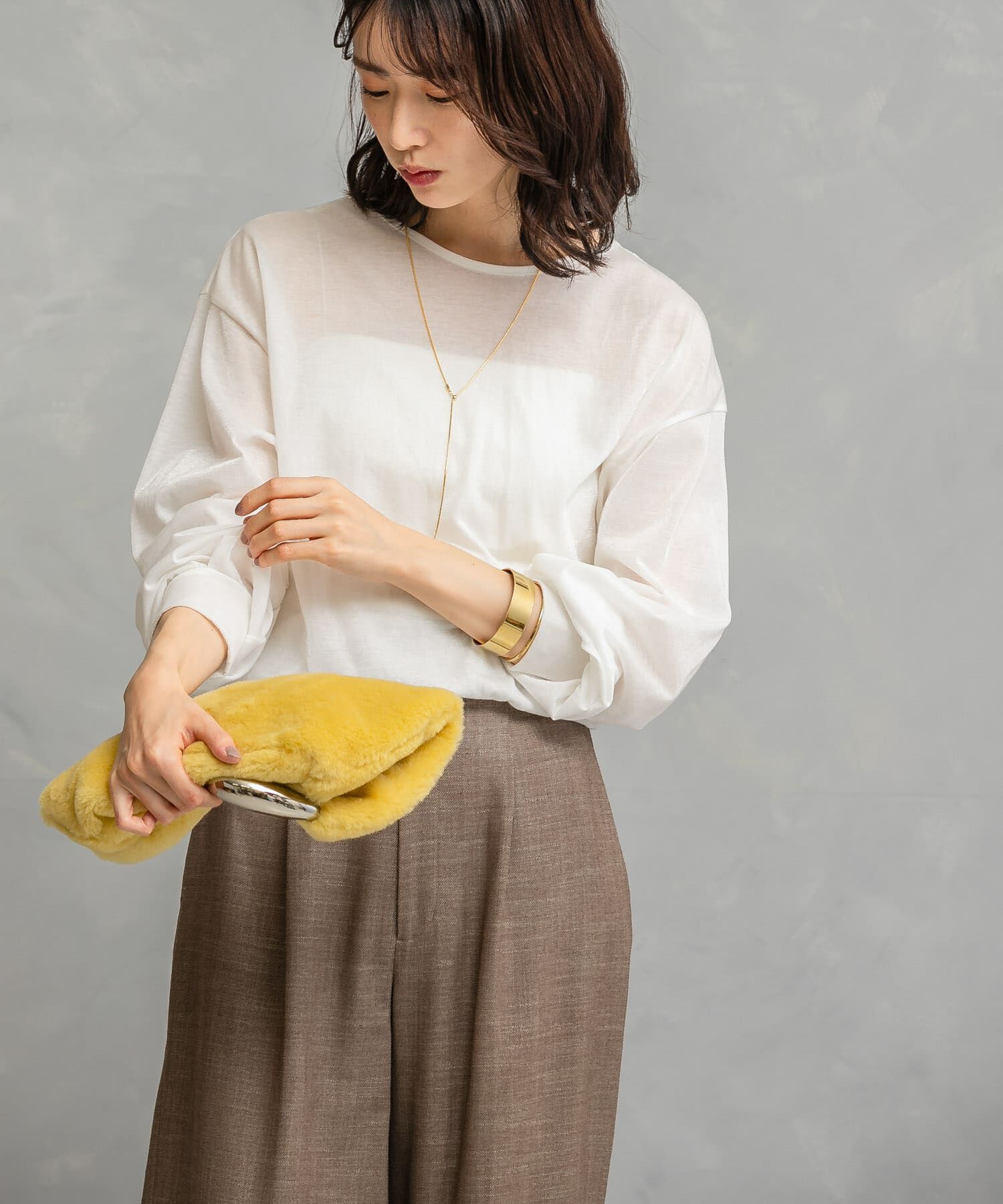 URBAN RESEARCH ROSSO「シアークルーネックロングTシャツ」|Tシャツ・カットソー|