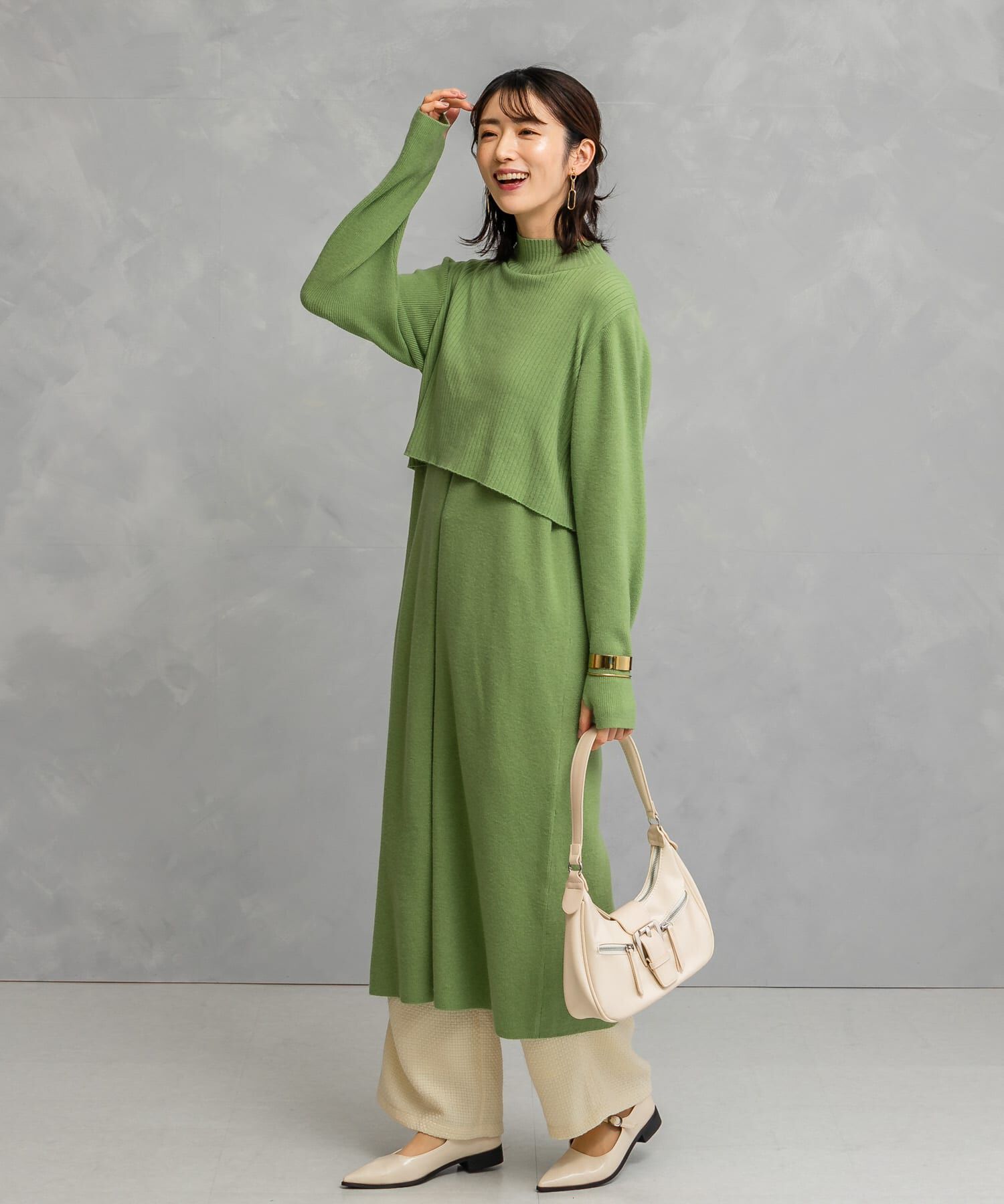 URBAN RESEARCH ROSSO「静電防止レイヤードライクニットワンピース」|ワンピース|