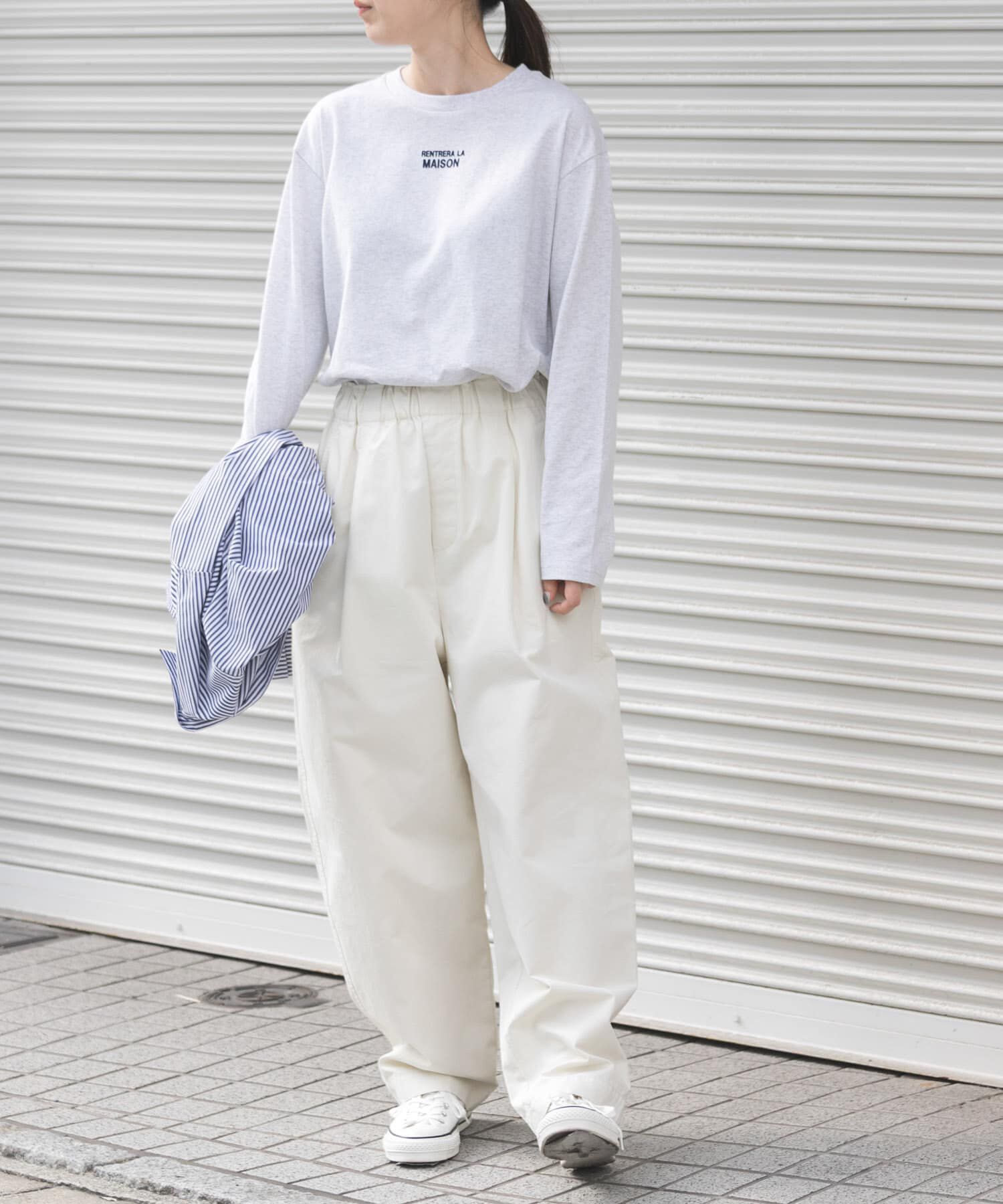 URBAN RESEARCH DOORS「FORK&SPOON　フロッキープリントロングスリーブTシャツ」|Tシャツ・カットソー|