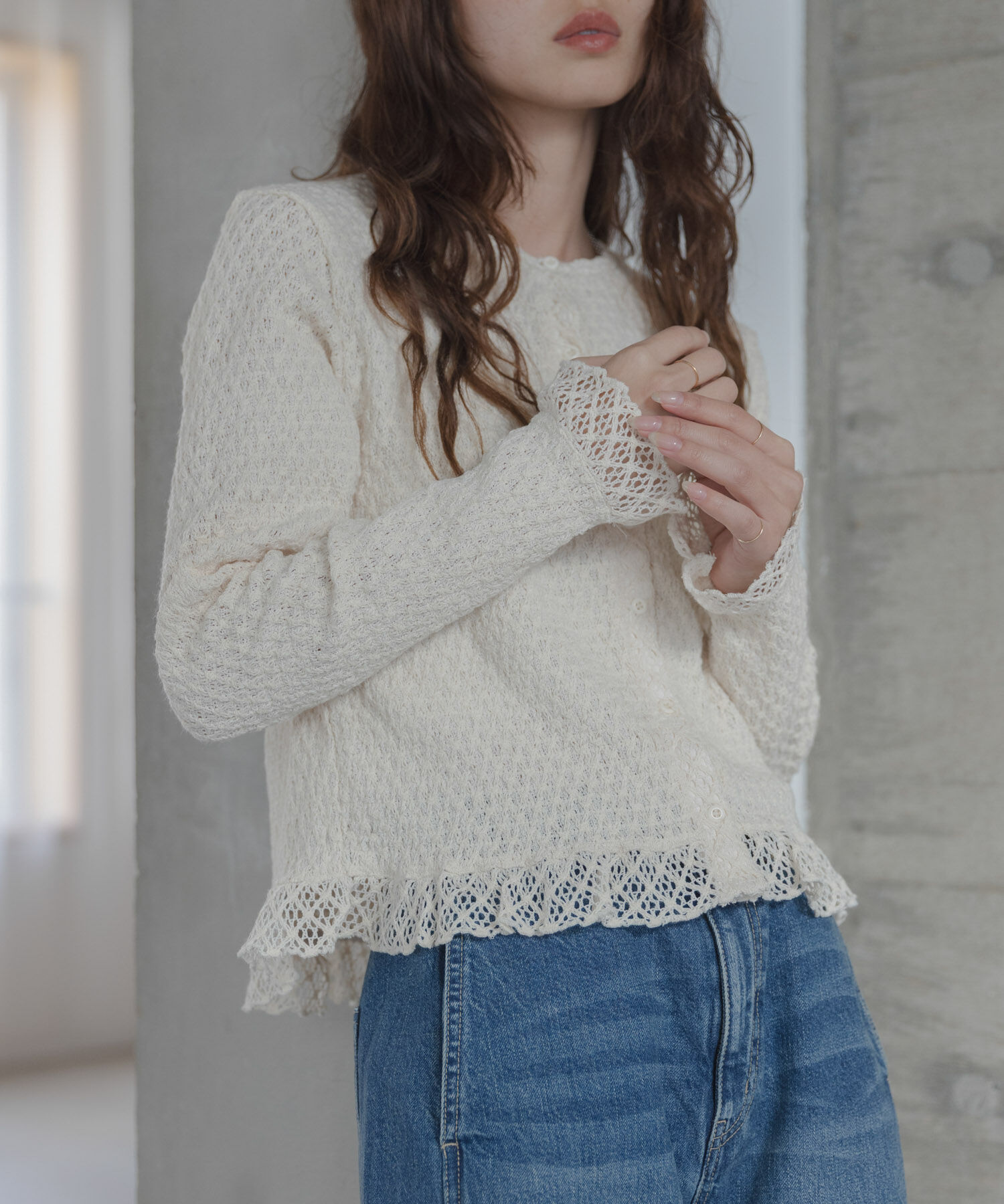 Sonny Label 「レースシャーリングフリルカットソー」|Tシャツ・カットソー|ホワイト系その他